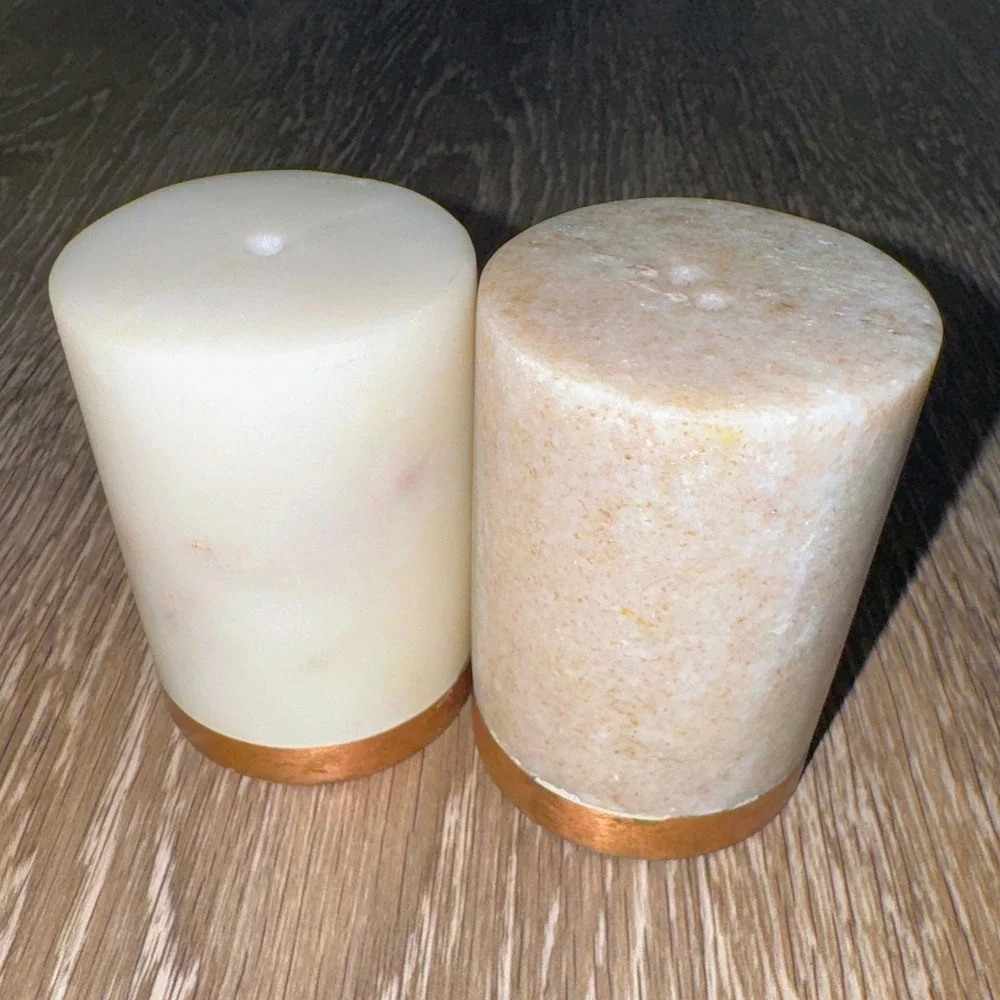 Creative Co-Op Marble Salt Pepper Shakers Set‎ Rose Gold Quartz Geode